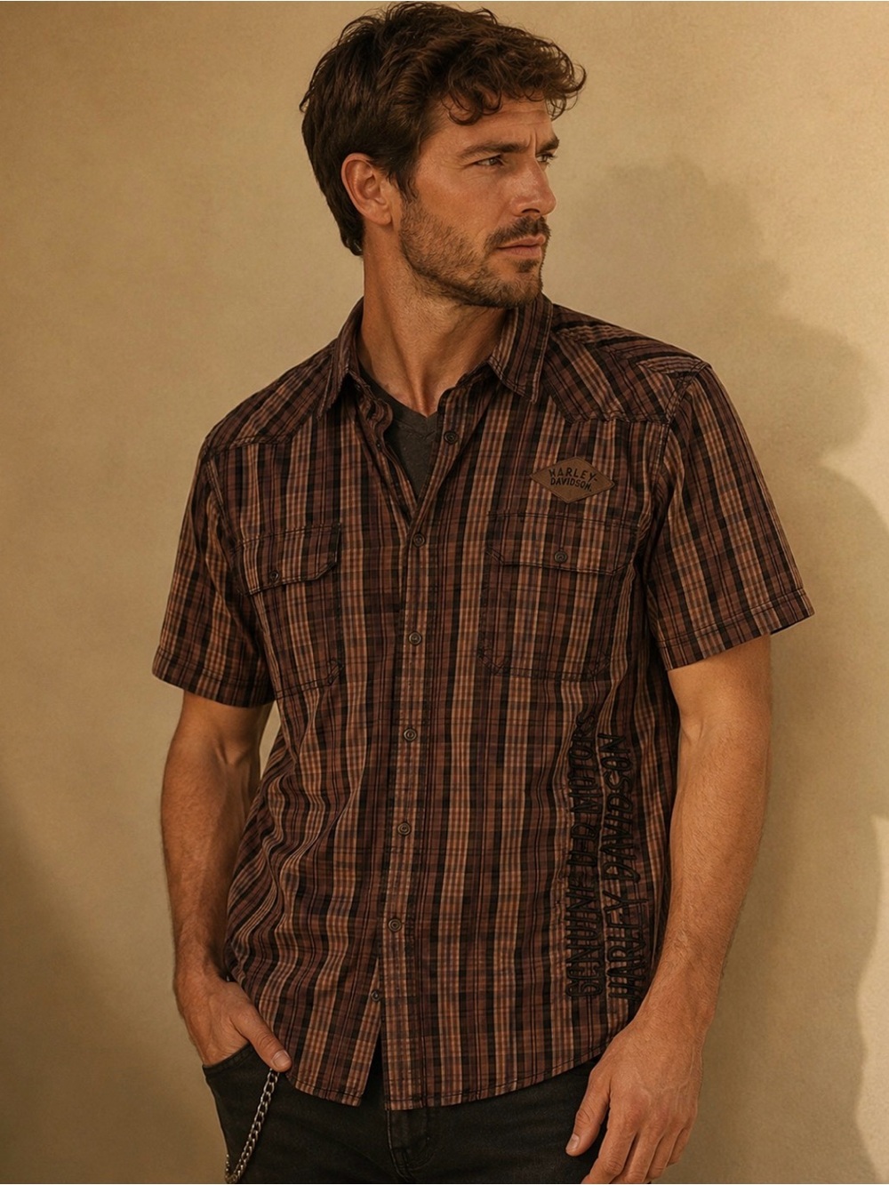 🏍️ Harley Davidson short sleeve button down